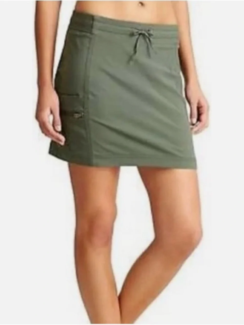 Athleta Gray Utility Cargo Skort Size 14 Hiking Travel Zip Pockets
